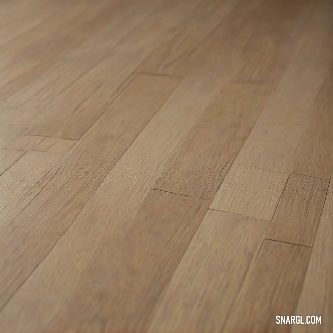 A close-up view of a wooden floor, showcasing the natural grain and texture, set against a soft white backdrop. The warm tones of the wood, with an RGB color value of 180,163,101, create a subtle and earthy aesthetic.