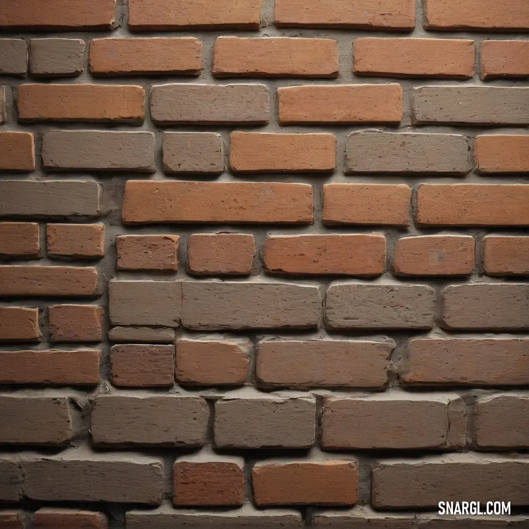 A red brick wall stands against a simple white background, with a soft PANTONE 4515 color tone that adds warmth and balance to the overall structure. The wall’s bricks create a uniform yet textured look.