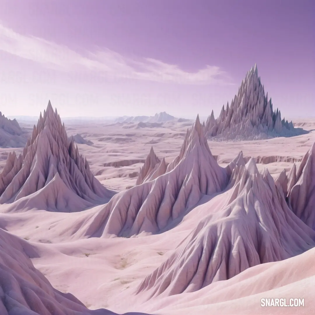 Computer generated image of a desert landscape with mountains and trees in the distance and a purple sky above