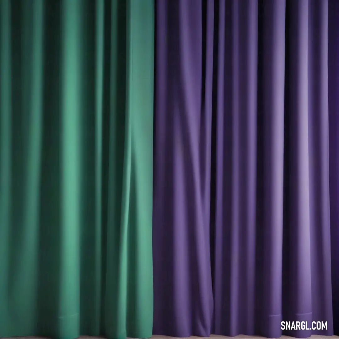 A vivid curtain adorned with a dynamic purple and green color scheme creates a striking focal point. This image beautifully showcases the PANTONE 519 palette, bringing life and vibrancy to any setting.