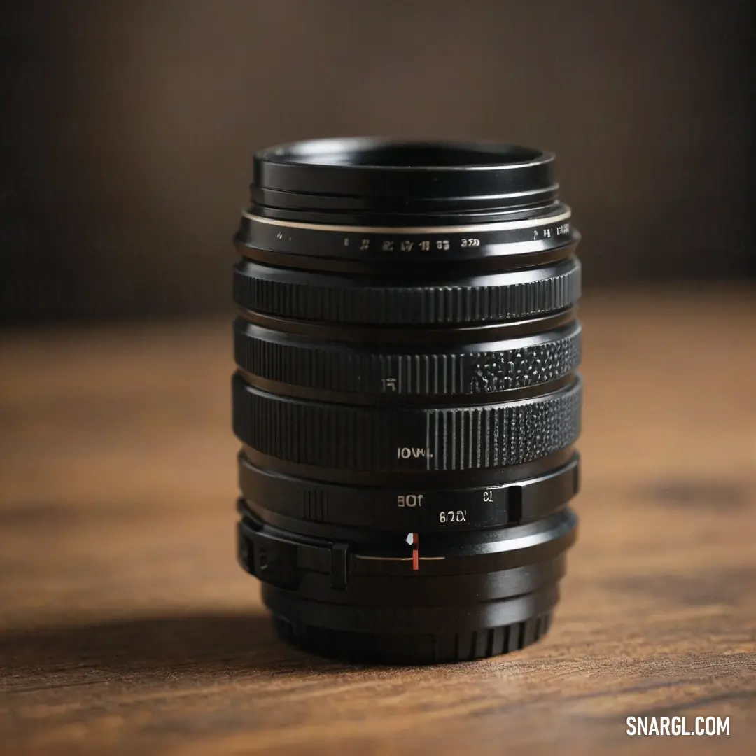 A sleek camera lens rests elegantly on a rustic wooden table, next to a steaming cup of coffee. The juxtaposition of technology and comfort is perfectly captured, inviting viewers to indulge in a moment of creativity and inspiration.