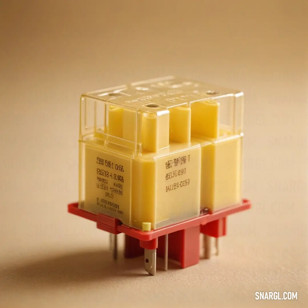 A bright yellow and red carton overflowing with yellow boxes rests on a rustic table, juxtaposed against a warm brown background, creating an inviting visual that sparks excitement and curiosity about its contents.