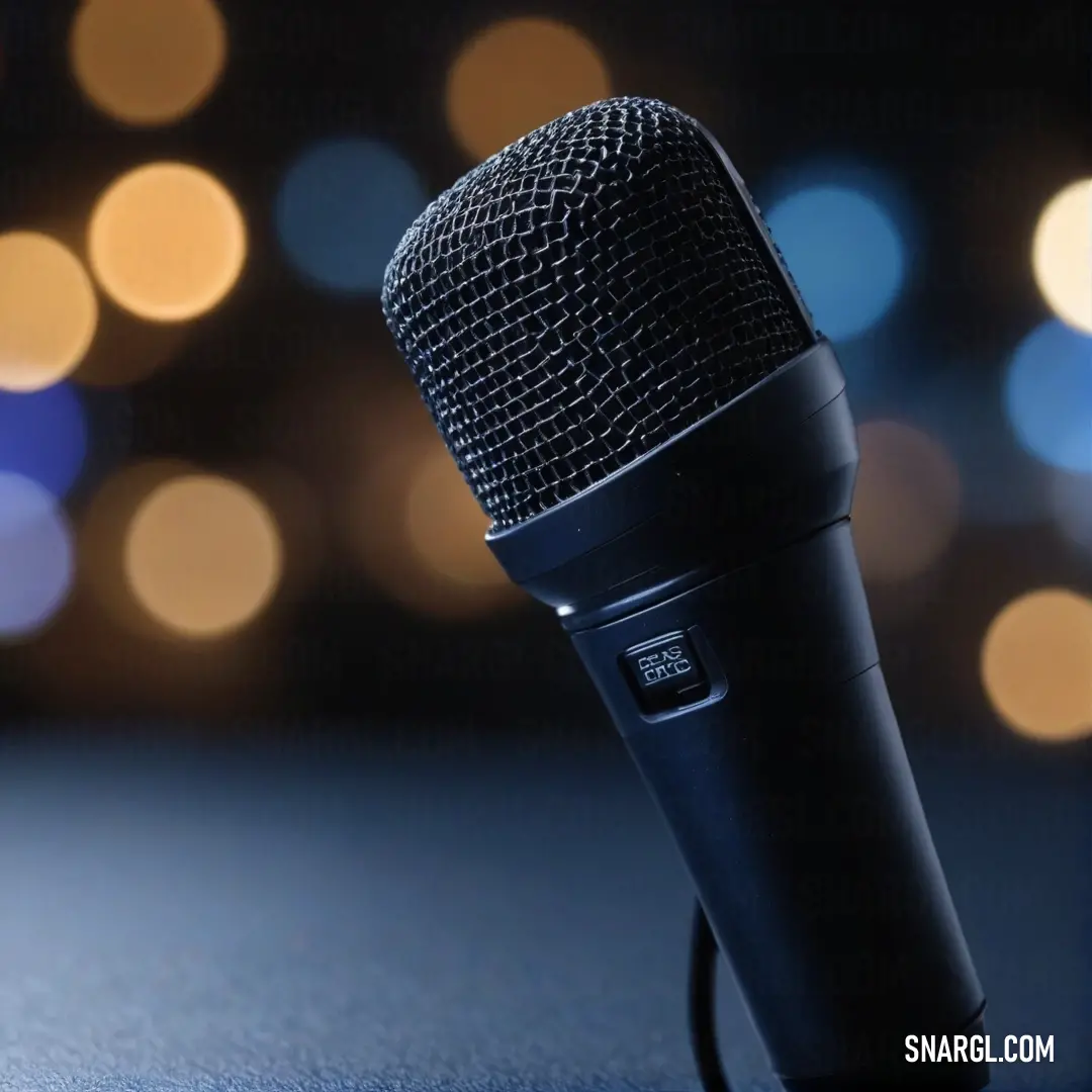 A bold microphone set against a soft-focus backdrop, showcasing its excellent craftsmanship and vibrant color, poised for the next captivating performance.