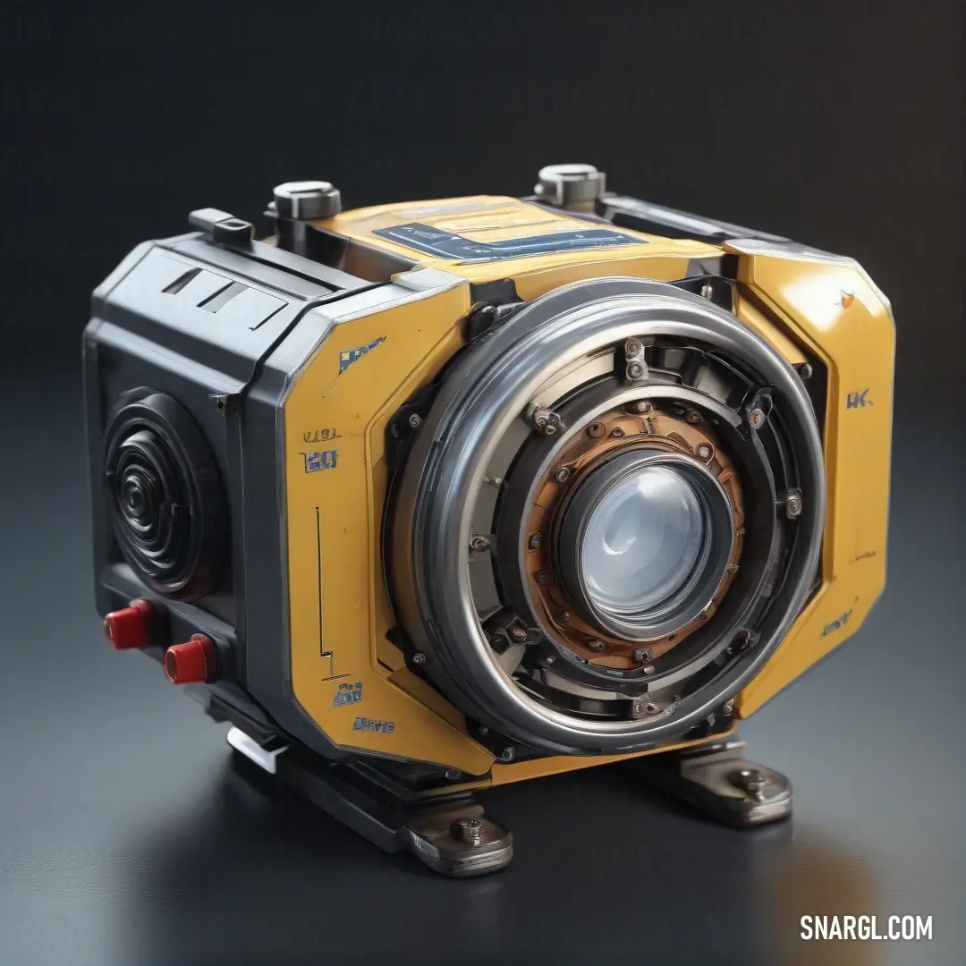 A striking photograph of a camera with a vibrant yellow body, set against a deep black background. This enticing composition captures both the craftsmanship of the camera and the allure of photography as an art form.