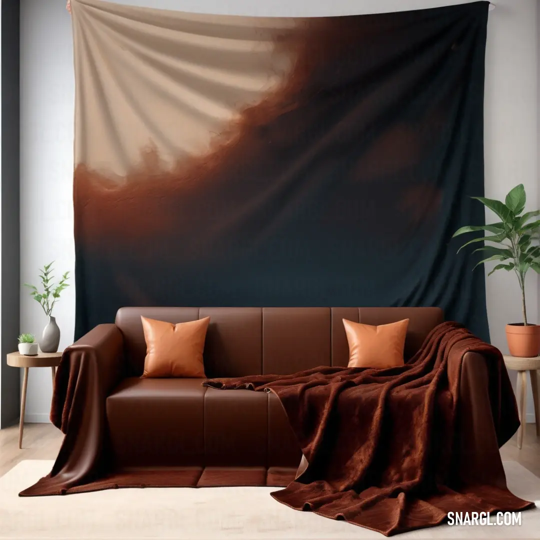 Picture with primary colors of Seal brown, Wine, Dark jungle green, Smoky black and Pale copper
