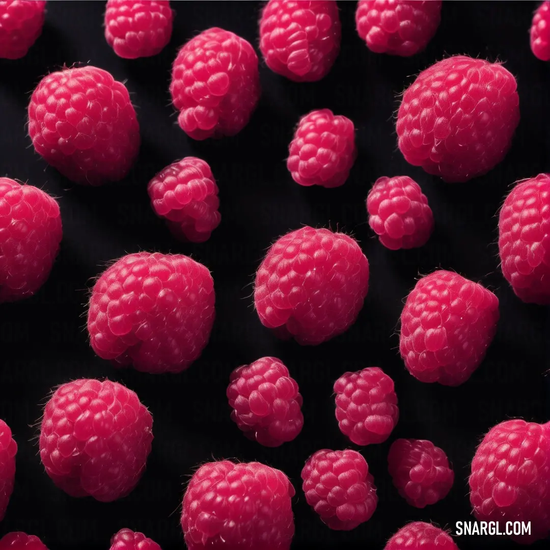 What color is RGB 192,34,80? Example - Bunch of raspberries are shown in this image