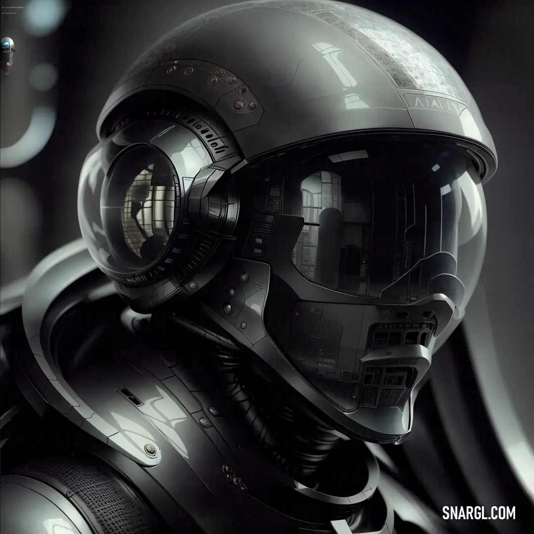 A futuristic man clad in a sleek helmet and headphones holds a camera in his hand, surrounded by soft tones of RGB 154, 173, 208. The scene suggests a fusion of technology and exploration, ready for adventure.