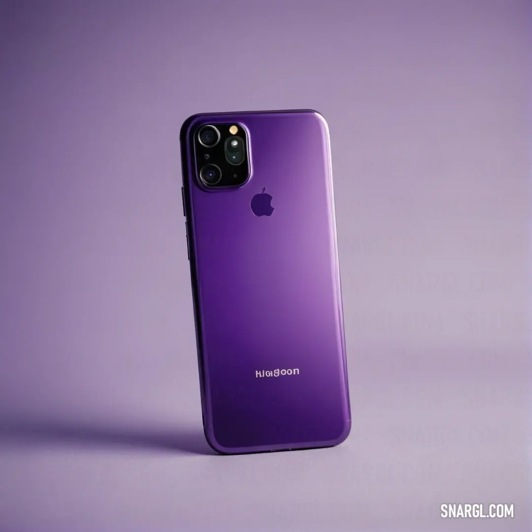 A sleek purple iPhone case is prominently displayed on a matching purple surface, embodying modern design aesthetics and offering a stylish touch that complements contemporary tech accessories.