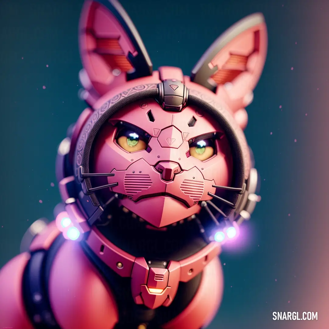 Cat with a futuristic look on its face and head