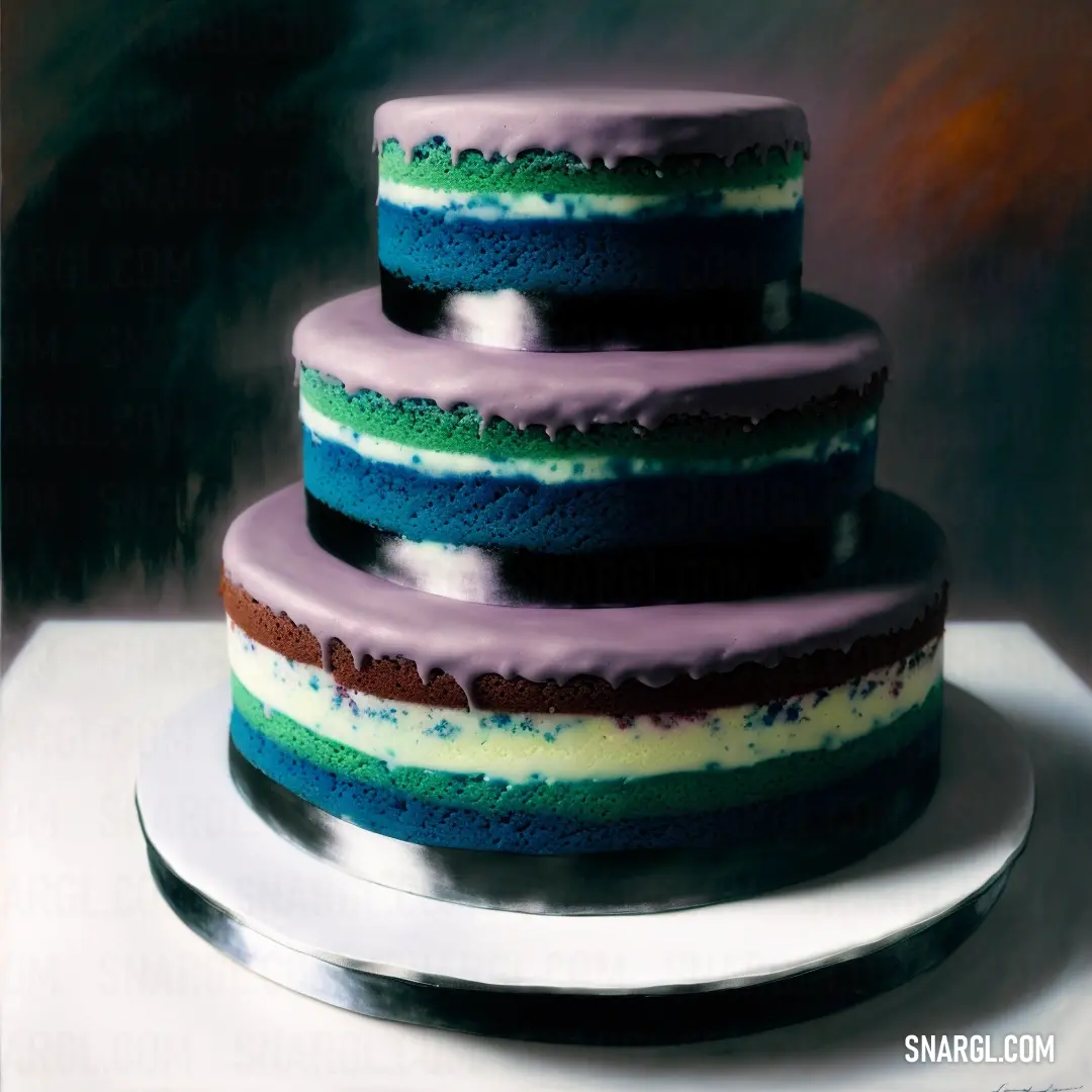 Multi layer cake with purple