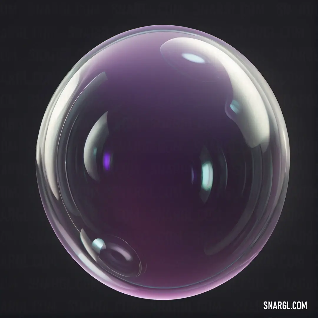Pastel purple color example: Purple bubble is floating in the air on a black background