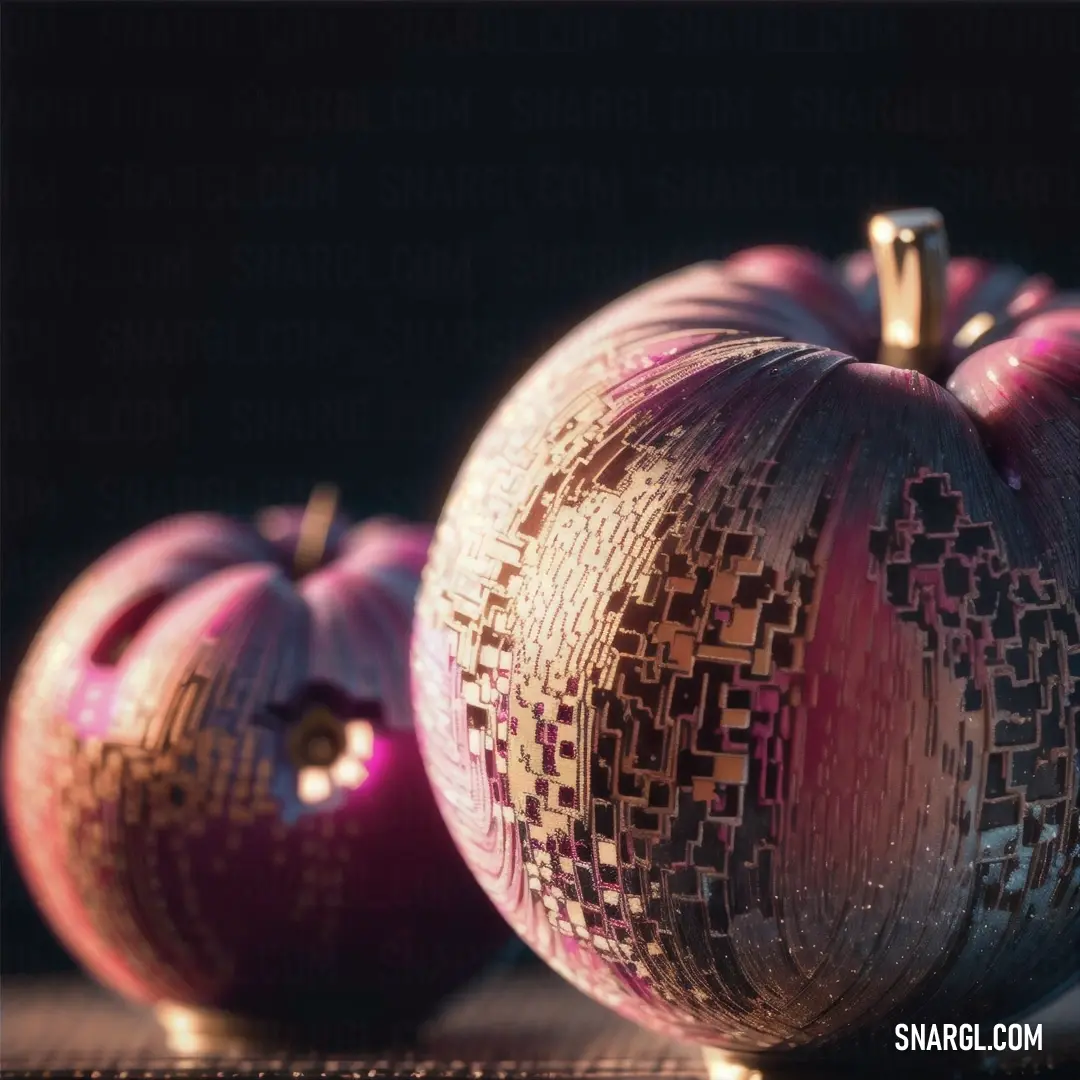 A pair of shiny red apples sit side by side on a polished table, their vibrant color reflecting the light and creating a refreshing and appetizing image.