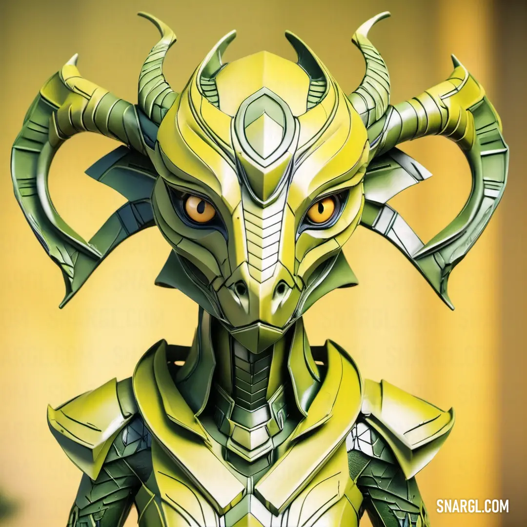 Pear color example: Stylized image of a demon with horns and horns on his head