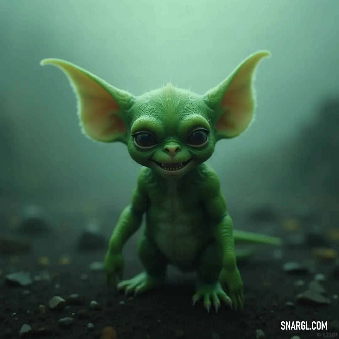 Cheerful Green Pickle Embracing Nature's Joy A cheerful green pickle with large eyes and an inviting smile stands proudly on a leaf-covered rock surface, embodying the happiness of nature's beauty and the joy of playfulness.