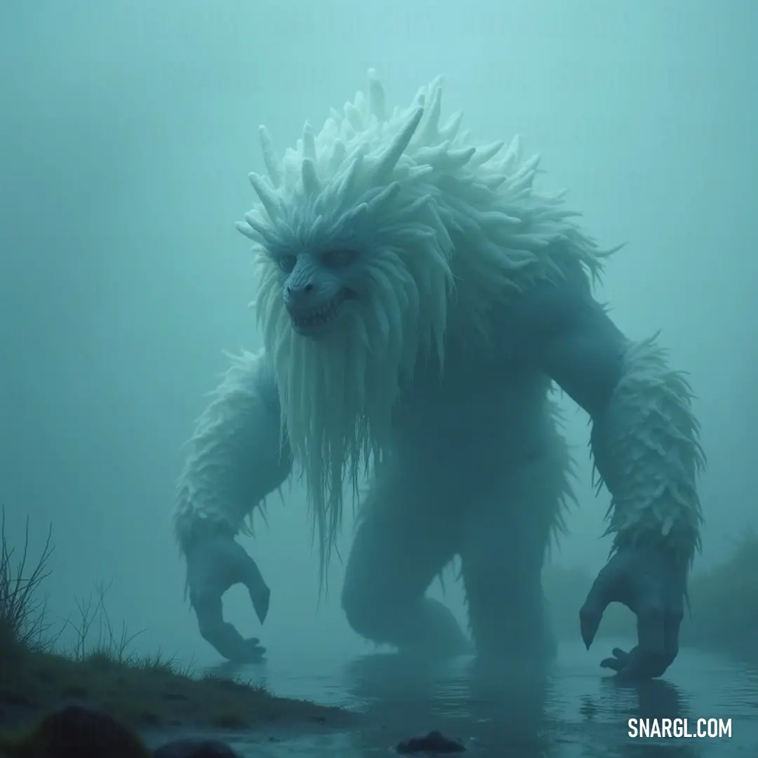 Pontus, the Serene Sage, Embraced by the Mystical River in a Foggy Embrace Pontus, with his long white hair and beard, stands serenely by a foggy river, hands tucked in pockets, radiating a calm presence against the backdrop of swirling mists, as nature embraces him in its serene beauty.
