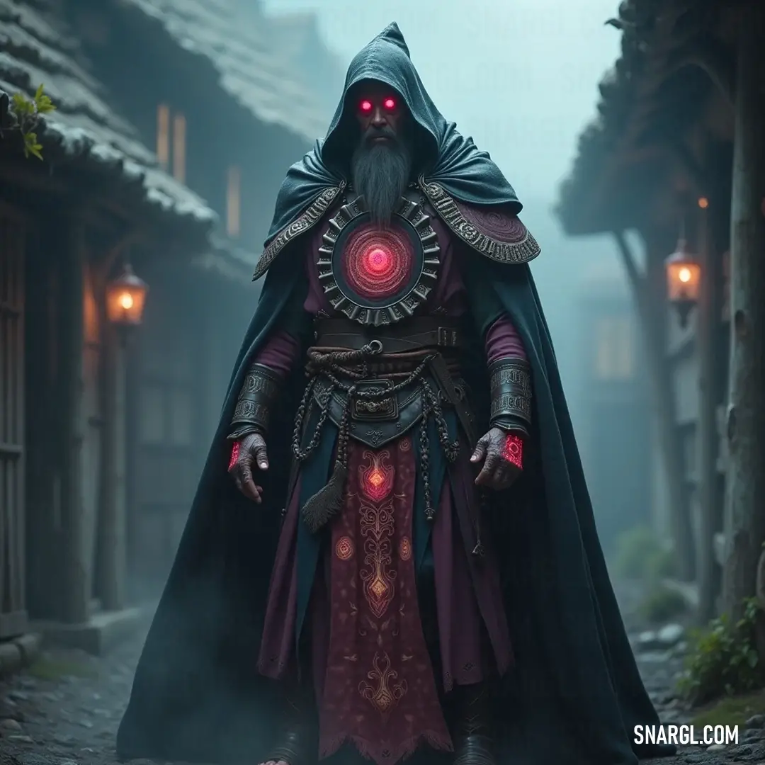 A striking vision of mystery as a cloaked figure presents a glowing orb, merging the ethereal with intricate storytelling against a darkened backdrop. In an otherworldly setting, a figure cloaked in a hooded costume reverently holds a glowing eyeball, the light illuminating their enigmatic expression, as shadows dance around them, blending reality and myth.