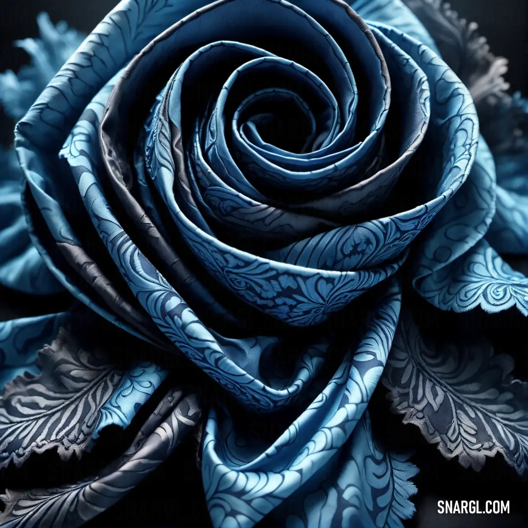 Blue rose with a black background is shown in this image