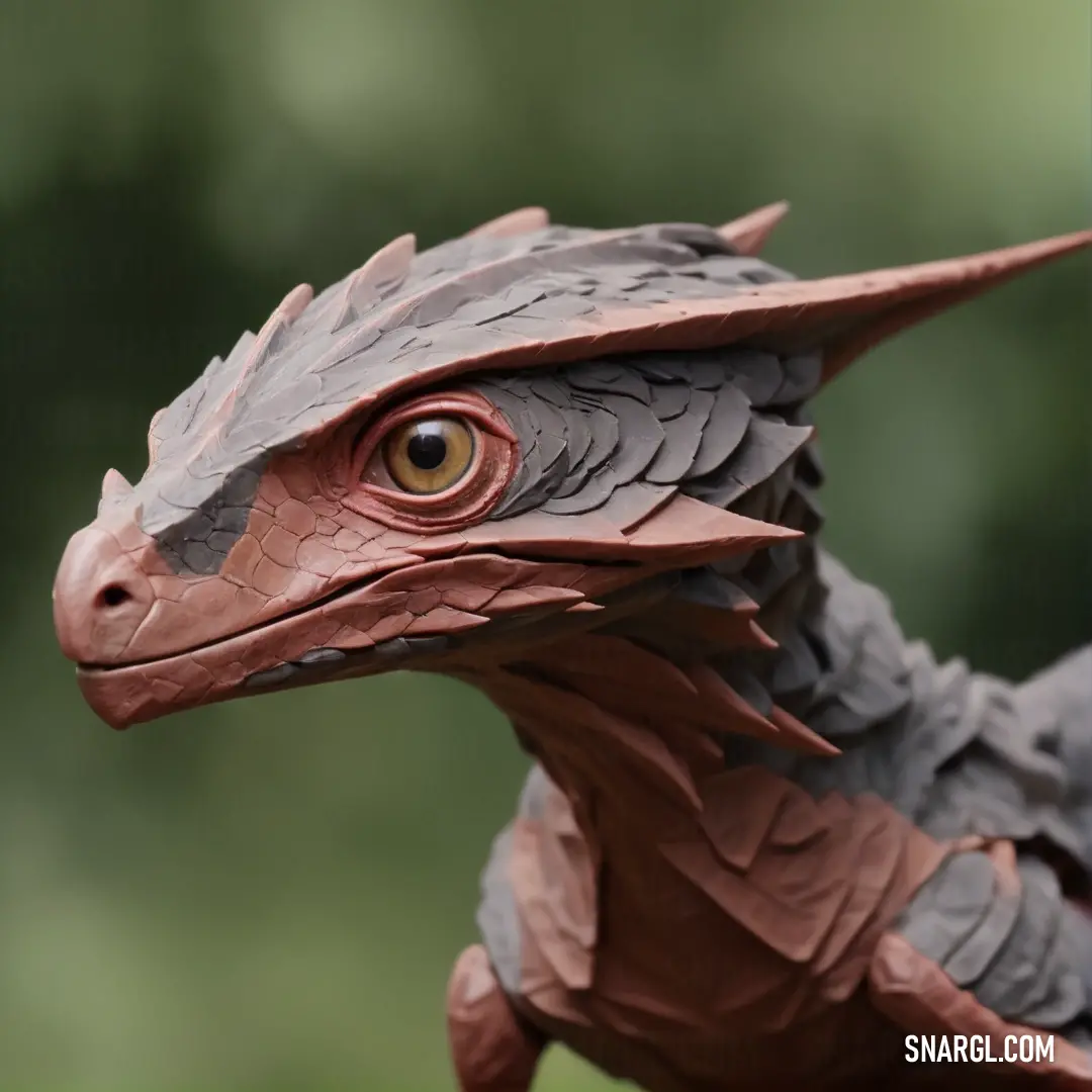 Close up of a toy dragon with a blurry background