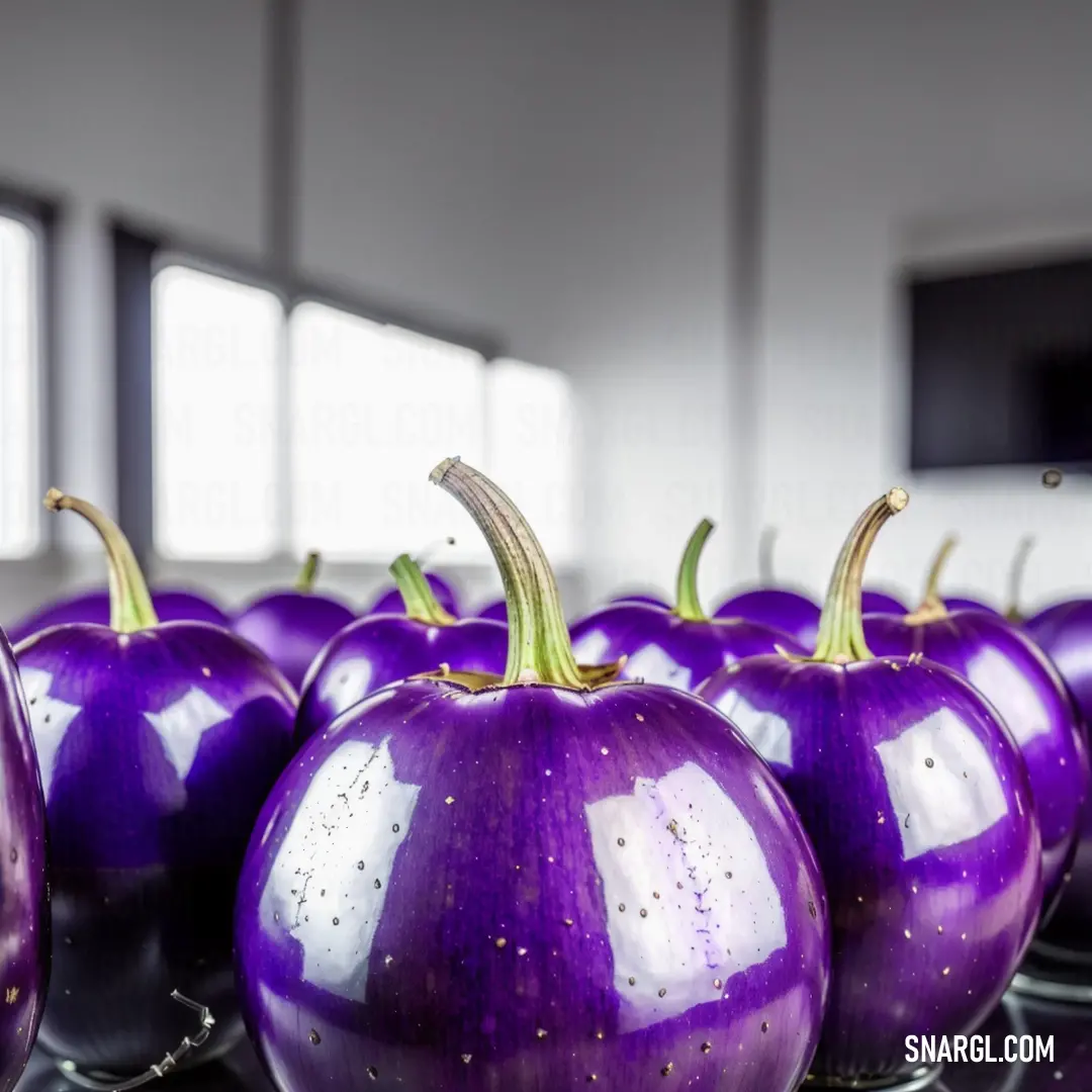Group of purple peppers on top of a stove top oven top oven top oven top oven top