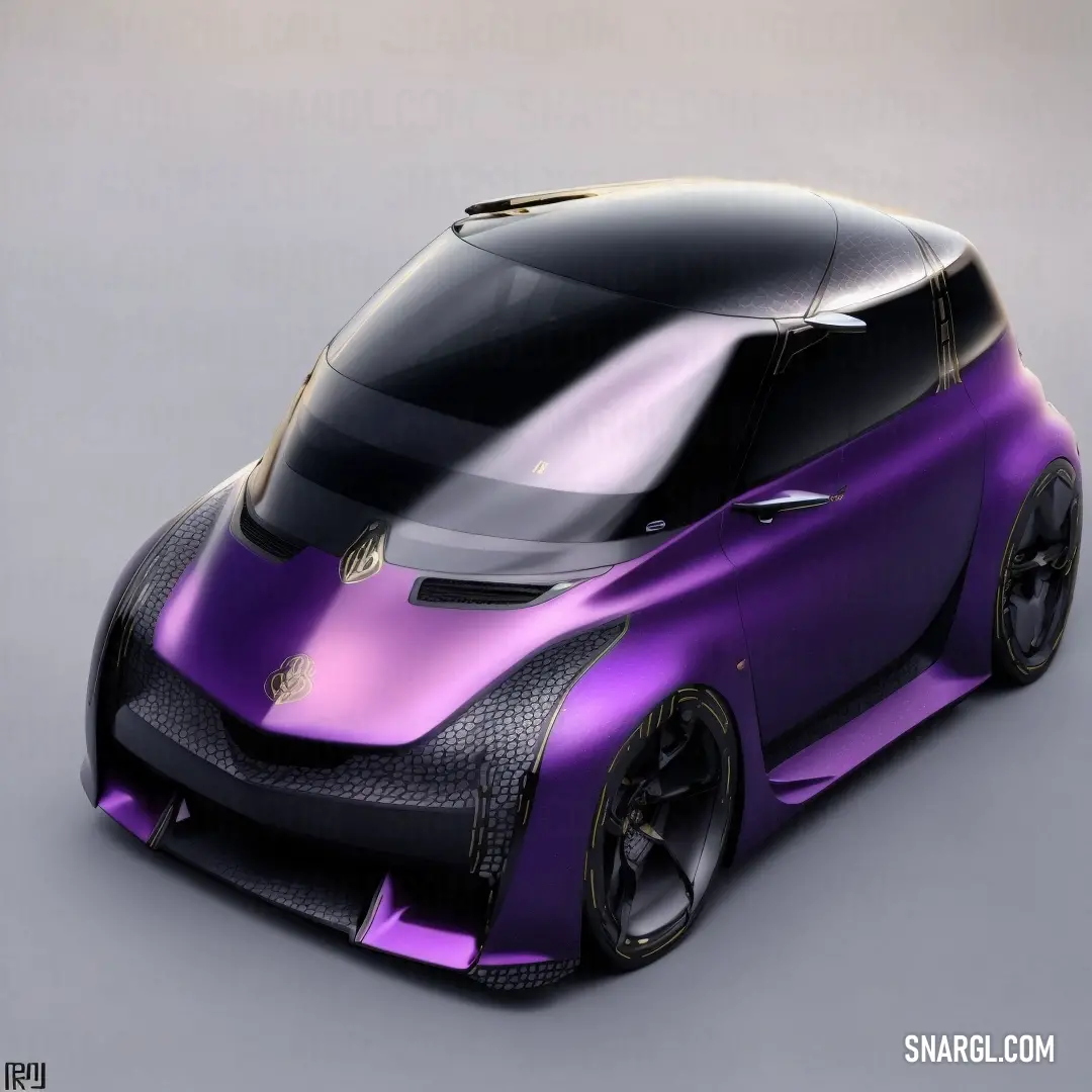 Purple car is shown in this image