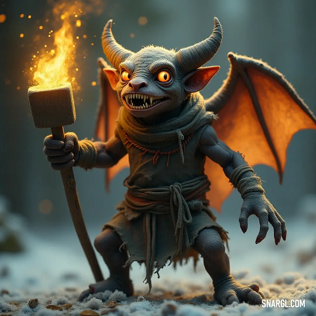This fierce Putter, with its striking demon visage, grips a blazing staff that breathes fire, embodying the essence of magic and mystery. A mythical Putter, characterized by an intimidating demon-like head, brandishes a fire-breathing staff that crackles with energy, radiating an aura of power and authority, ready to unleash its magical fury.