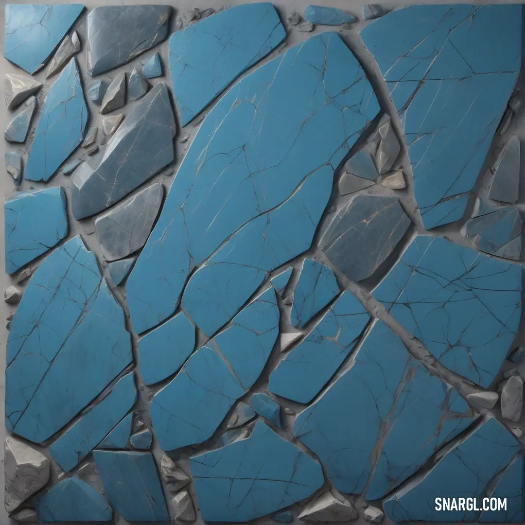 Rackley color example: Blue mosaic tile with a gray background