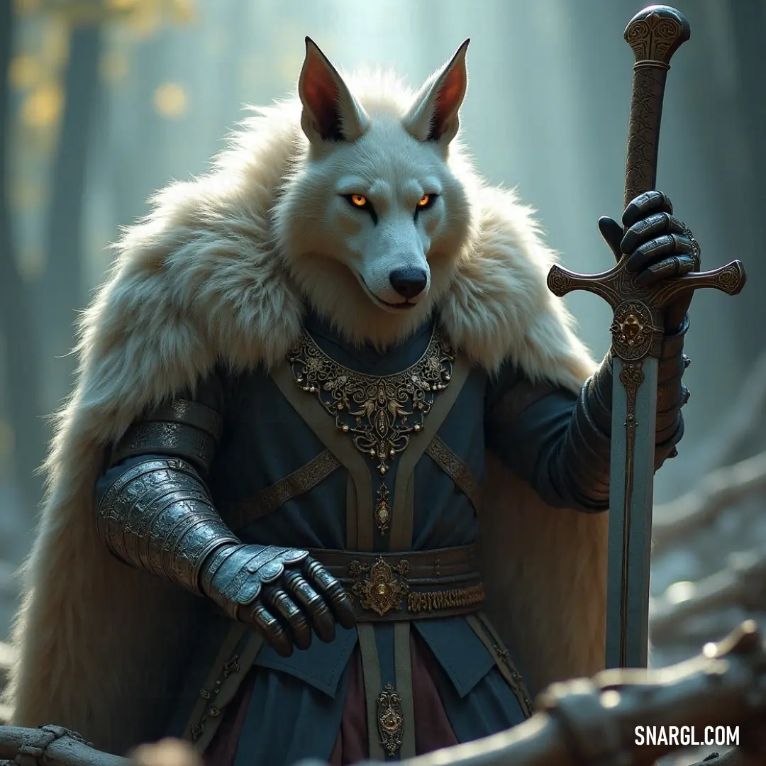 A heroic warrior in shining armor holding a sword, standing tall in the heart of a shadowy forest filled with towering trees and abundant foliage, exuding a sense of strength and mystery. A fierce warrior, clad in intricate armor, grips his sword tightly as he stands amidst a dense forest. Tall trees stretch high above him, their branches heavy with leaves, creating a mystical and slightly eerie atmosphere around him.