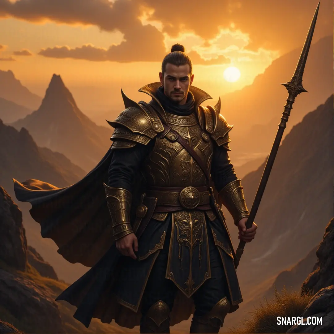 Standing tall before an imposing mountain, a knight in gleaming armor grips his sword, prepared to face whatever dangers may lie within the wilderness. A formidable knight in shining armor stands boldly before a towering mountain. Holding a sword with confidence, he appears ready for any challenge that lies ahead, with the vast wilderness stretching out around him.