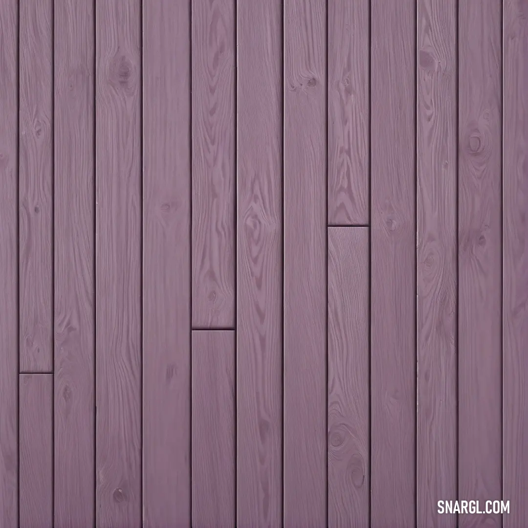 Purple wooden wall with a white clock on it's side. Color #847387.