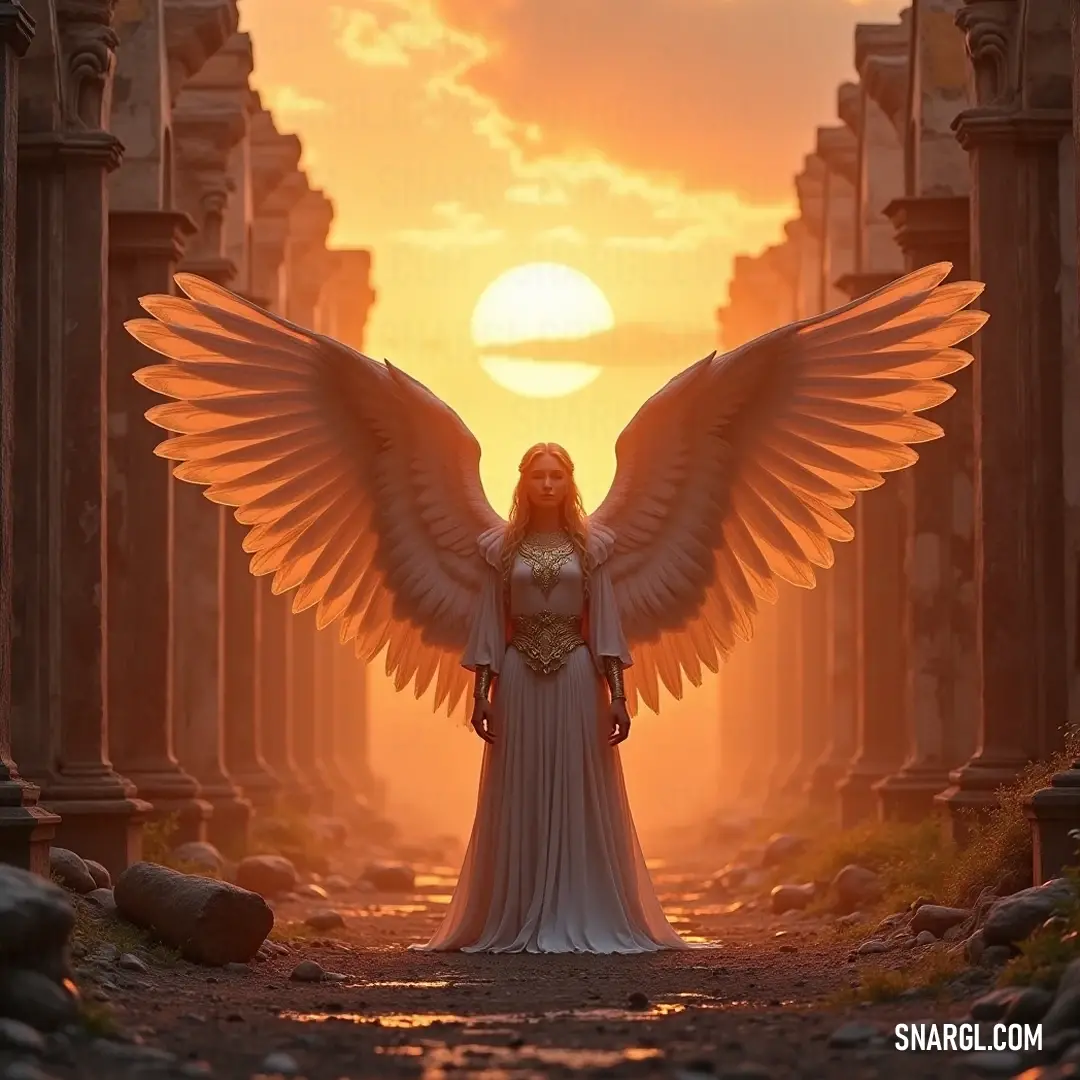 Amidst the remnants of a bygone era, Raphael stands brilliantly in the glowing light of sunset, evoking stories of history and timeless elegance. Raphael stands regally among the ruins, bathed in the warm glow of a sunset, captivating with an air of mystery, embodying the tales of ancient times lost to memory.