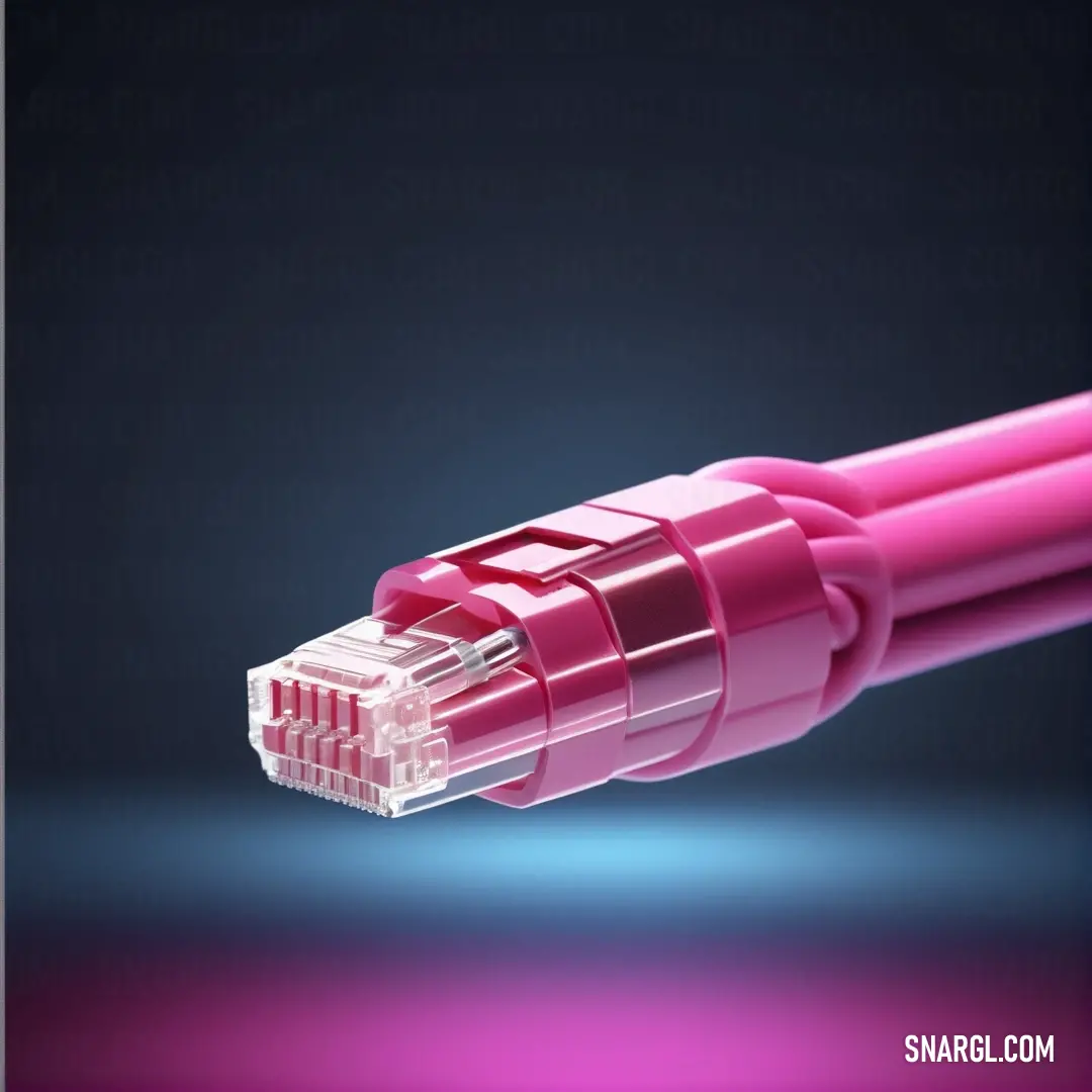 Pink cable with a black background. Example of RGB 226,80,152 color.