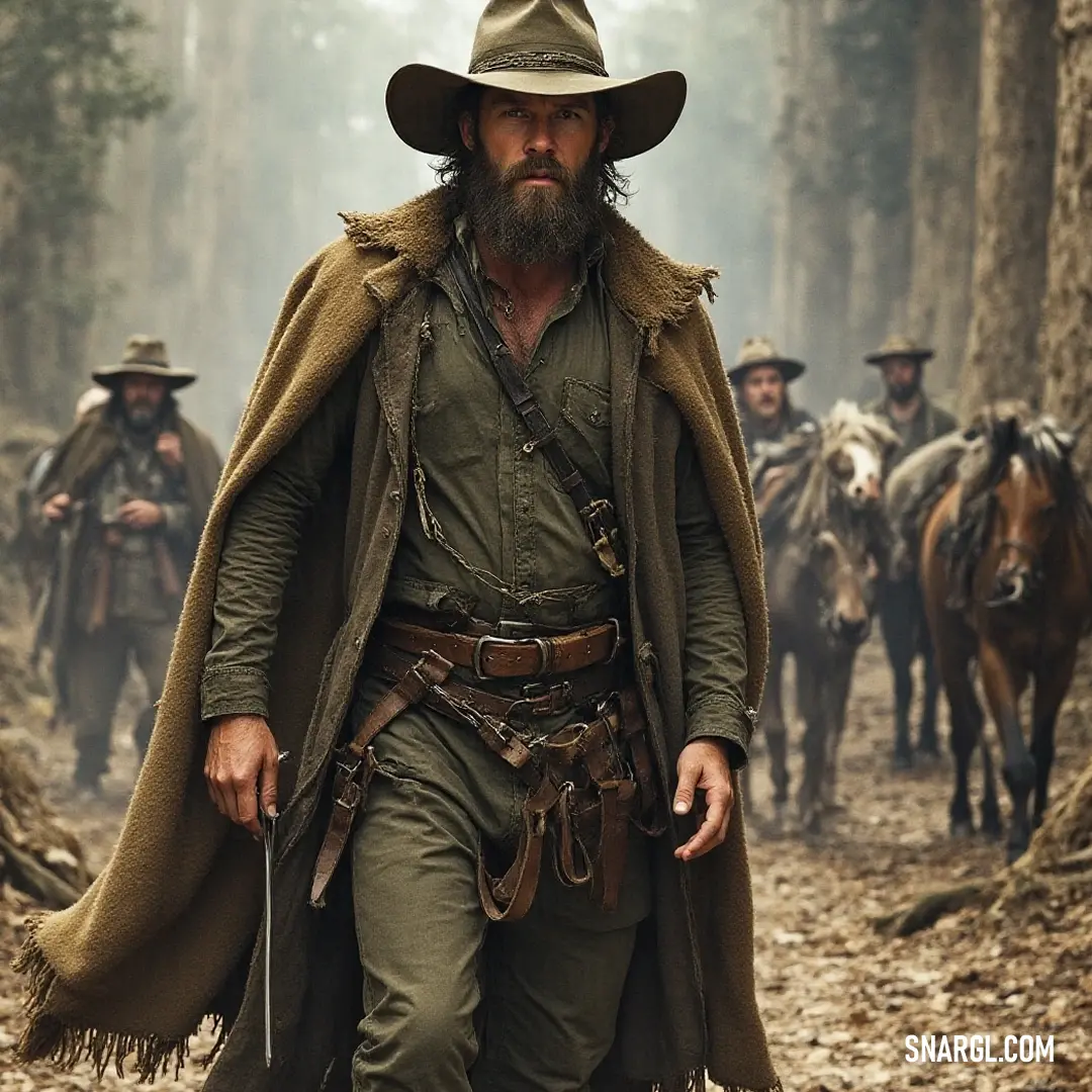 In the heart of a lush forest, Roderick with his beard and hat ventures forth, embodying a spirit of adventure and friendship as he shares this journey with others by his side. Roderick, a distinct figure with a beard and hat, traverses a vibrant forest, surrounded by companions, encapsulating the spirit of camaraderie and the adventures of the wild.