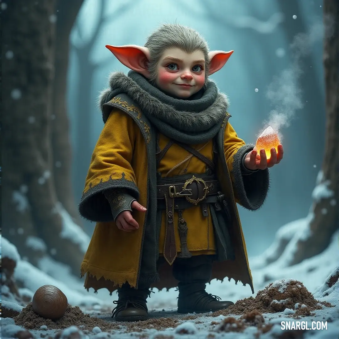 A cartoon character holding a glowing candle walks through a snow-covered forest, with a snow-covered figure named Rorimac faintly visible in the distance, embodying the winter stillness. A whimsical cartoon character, holding a flickering candle, stands in a snow-covered forest, with a gentle snowfall around them and a snow-covered figure named Rorimac in the distance, shrouded in the quiet of winter.