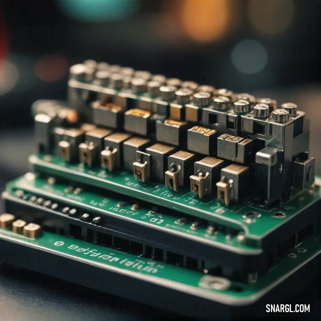 A detailed close-up of a complex computer motherboard reveals intricate circuits and components, capturing the essence of modern technology set against a sleek black backdrop.