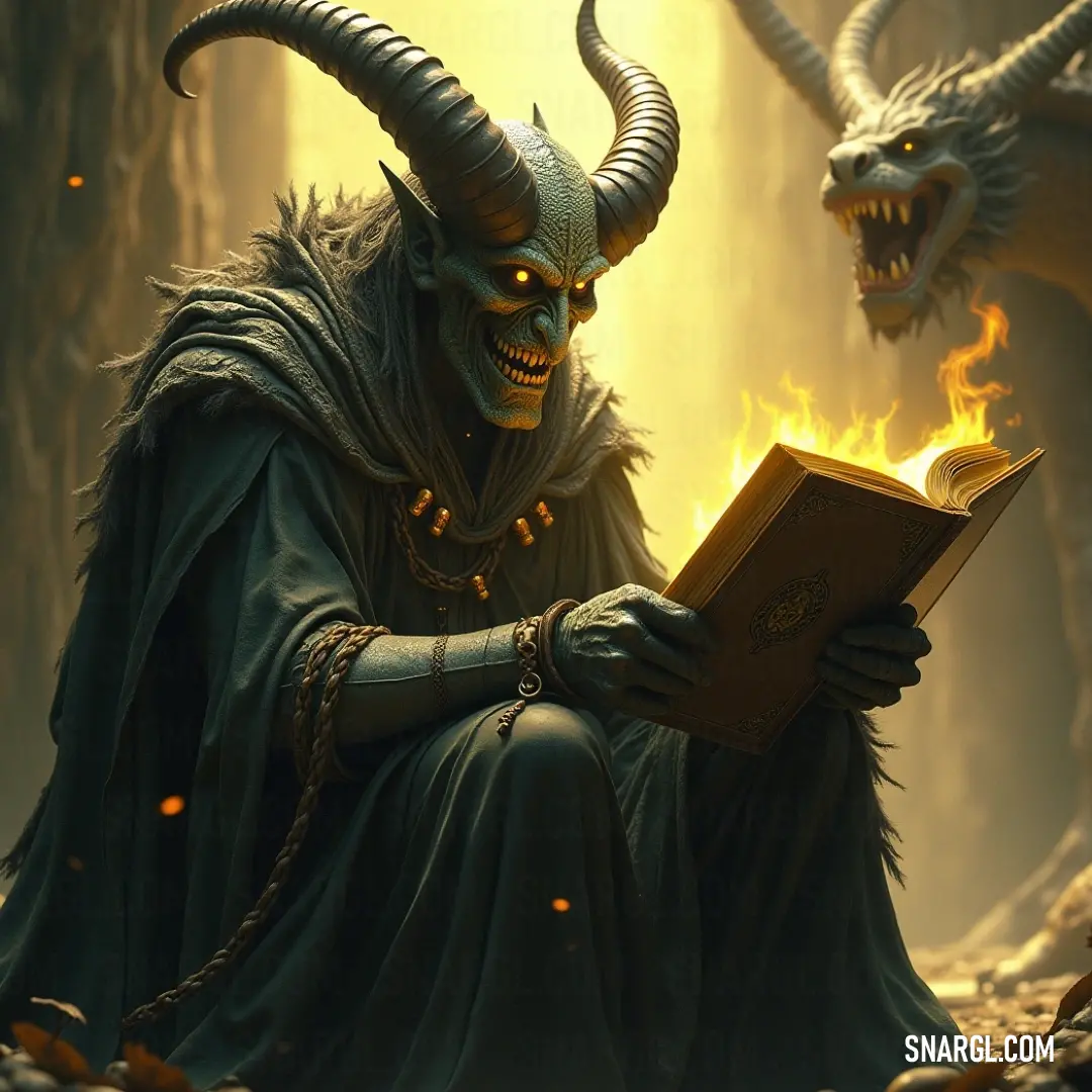 A contemplative Sammael is seen reading a mystical book, encircled by an enchanting ambiance where light and shadow intertwine, while another ethereal Sammael looms in the background with an air of mystery. Sammael, deeply engrossed in reading a book, sits amidst a captivating setting that seems to pulse with magic. The ethereal glow of the surrounding Sammael appears in the background, adding layers of mystique to this contemplative scene.