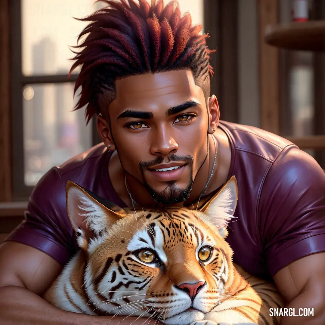 Man with a tiger on his chest