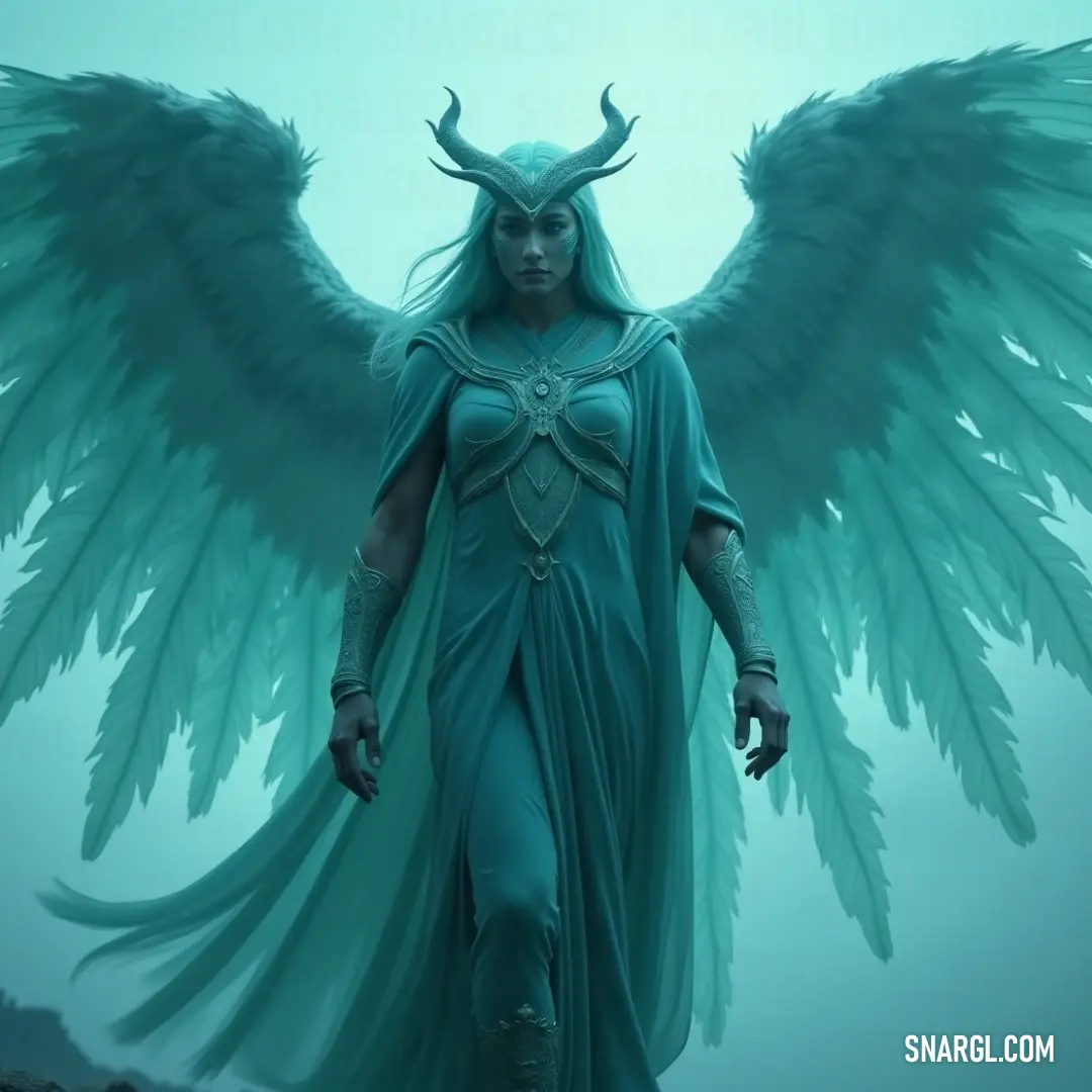 Sariel exudes authority and confidence, standing tall within a mystical fog, the wings radiating strength and grace that commands respect. Sariel, a powerful figure with vast wings, stands in an ethereal fog, arms confidently positioned on her hips as her head tilts back in an expression of defiance against the surrounding atmosphere.