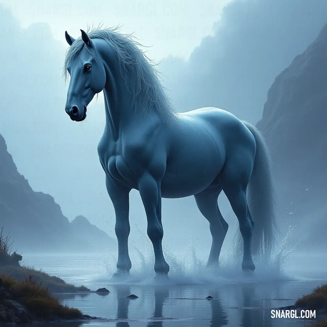 A stunning figure stands on calm waters surrounded by majestic mountains cloaked in fog, capturing the essence of serenity and mystery within this breathtaking mountainous scene.