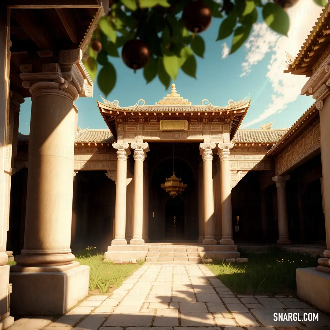 Courtyard with columns