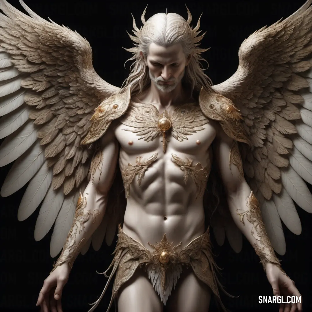 Seraphim with wings and a beard