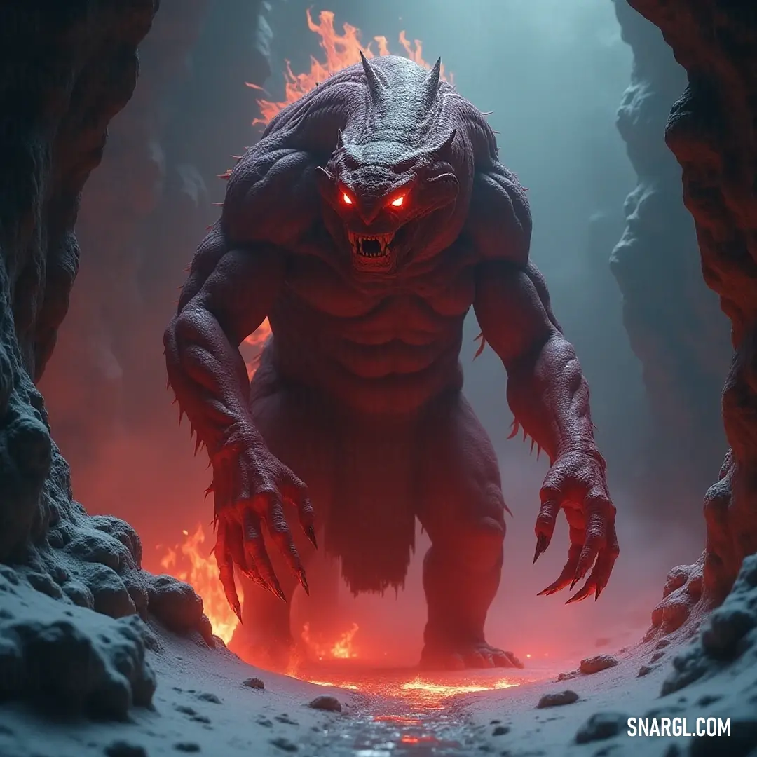 Demonic Serpent Overlord in a dark cave, a guardian of hidden secrets and ancient fears. A fearsome Demonic Serpent Overlord coils in a dim cave, its piercing red eyes glowing ominously, casting an ethereal light that brings fear and intrigue to the shadowy depths of its lair.