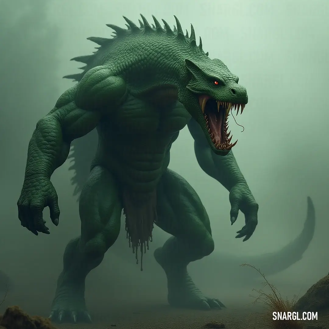 Powerful Large Green Serpent Tyrant Commanding Its Domain A formidable Large Green Serpent Tyrant, boasting sharp teeth and a fierce demeanor, embodies a primal force of nature, evoking a sense of awe and respect as it navigates its vibrant surroundings.