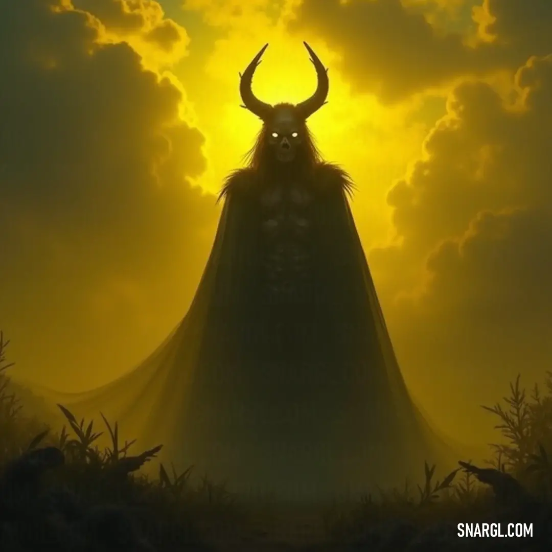 A horned figure stands majestic in a sunlit field, surrounded by greenery that highlights its unique presence amid the beauty of nature. A fantastical creature with imposing horns stands proudly in a lush green field, illuminated by the warm embrace of sunlight, with the beauty of nature all around adding to its otherworldly charm.