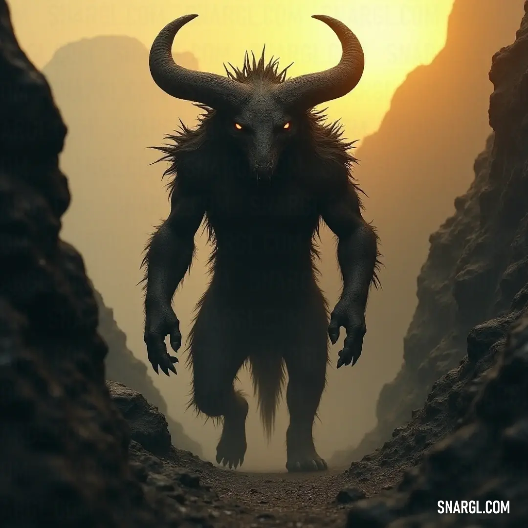 An awe-inspiring Shadowbeast strides confidently through the dim cave, its majestic horns prominent against the backdrop of sunlit stones, portraying the balance between light and darkness in its enchanting world. Wandering through a cave, a majestic Shadowbeast with formidable horns walks gracefully, bathed in sunlight filtering through the entrance, creating a stunning contrast between light and shadow in this mystical setting.