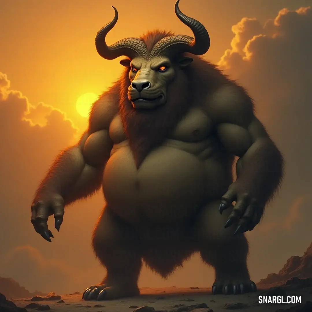 A whimsical cartoon of a horned Silenus in a colorful desert at sunset, radiating playfulness and fantasy. A whimsical cartoon of a horned Silenus in a vibrant desert landscape at sunset, showcasing a playful interpretation of a mythic character, bathed in the warm colors of dusk and surrounded by enchanting cloud formations.