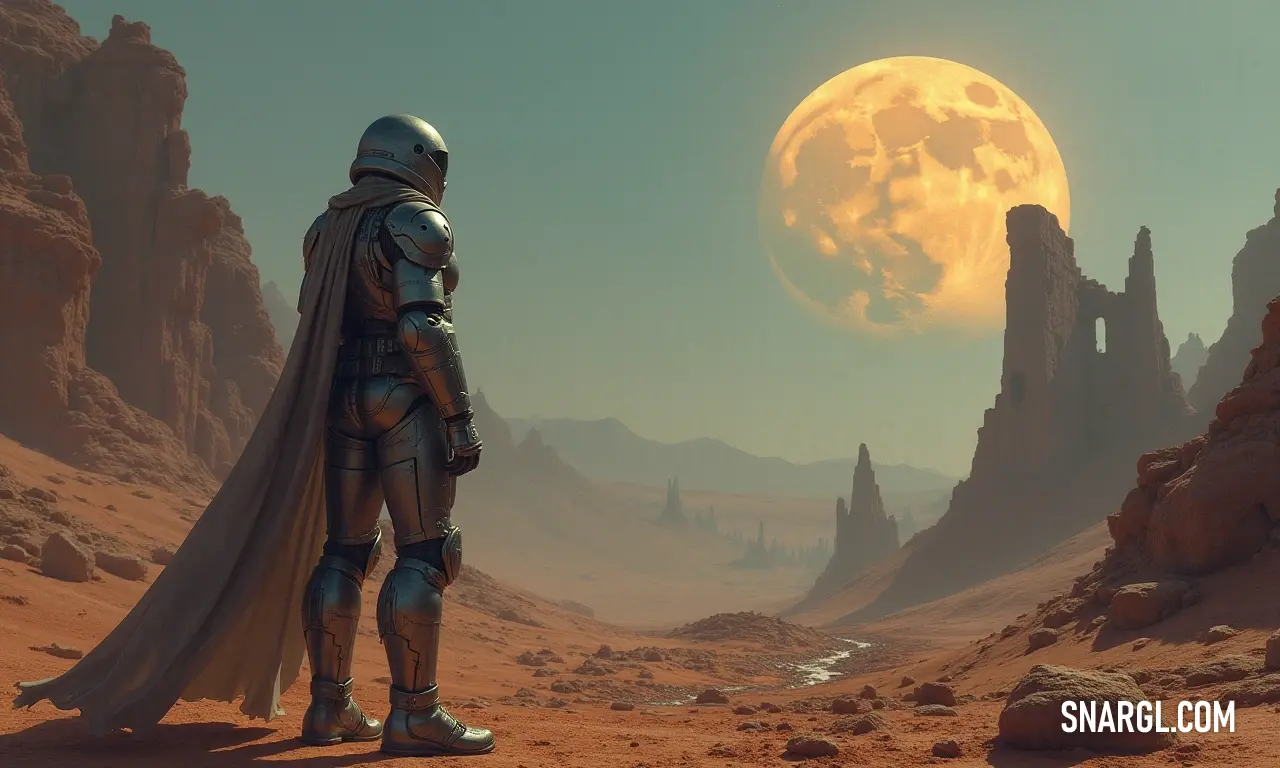 An astronaut stands in a vast desert, illuminated by a brilliant full moon, embodying the spirit of exploration and adventure. A lone astronaut gazes towards a brilliant full moon, clad in a space suit that reflects the ethereal light, positioned within a vast desert landscape, where dreams of exploration and the unknown beckon from beyond the stars.