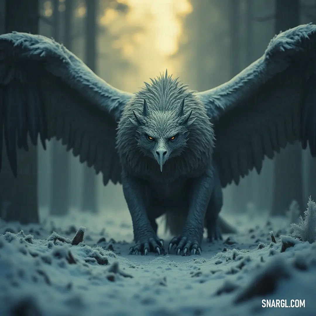 The Large Silverwing unfurls its grand wings in a winter wonderland, surrounded by snow-capped trees, a breathtaking sight that highlights the serenity and magic of a frosty forest. Amid a serene, snow-blanketed forest, the Large Silverwing stands with its majestic wings radiantly spread, the crisp air carrying whispers of winter enchantment, as trees frame this scene of tranquility and beauty in nature's snowy embrace.