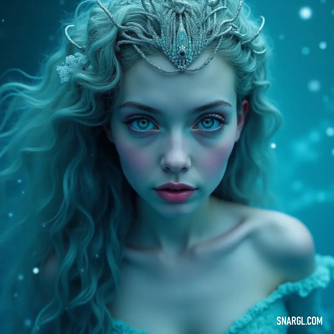 A majestic siren adorned with a tiara gracefully rises from the water, surrounded by shimmering bubbles, capturing the essence of underwater beauty. A stunning siren, crowned with a delicate tiara, emerges from crystal-clear waters surrounded by playful bubbles, her azure eyes mesmerizing against the aquatic backdrop.