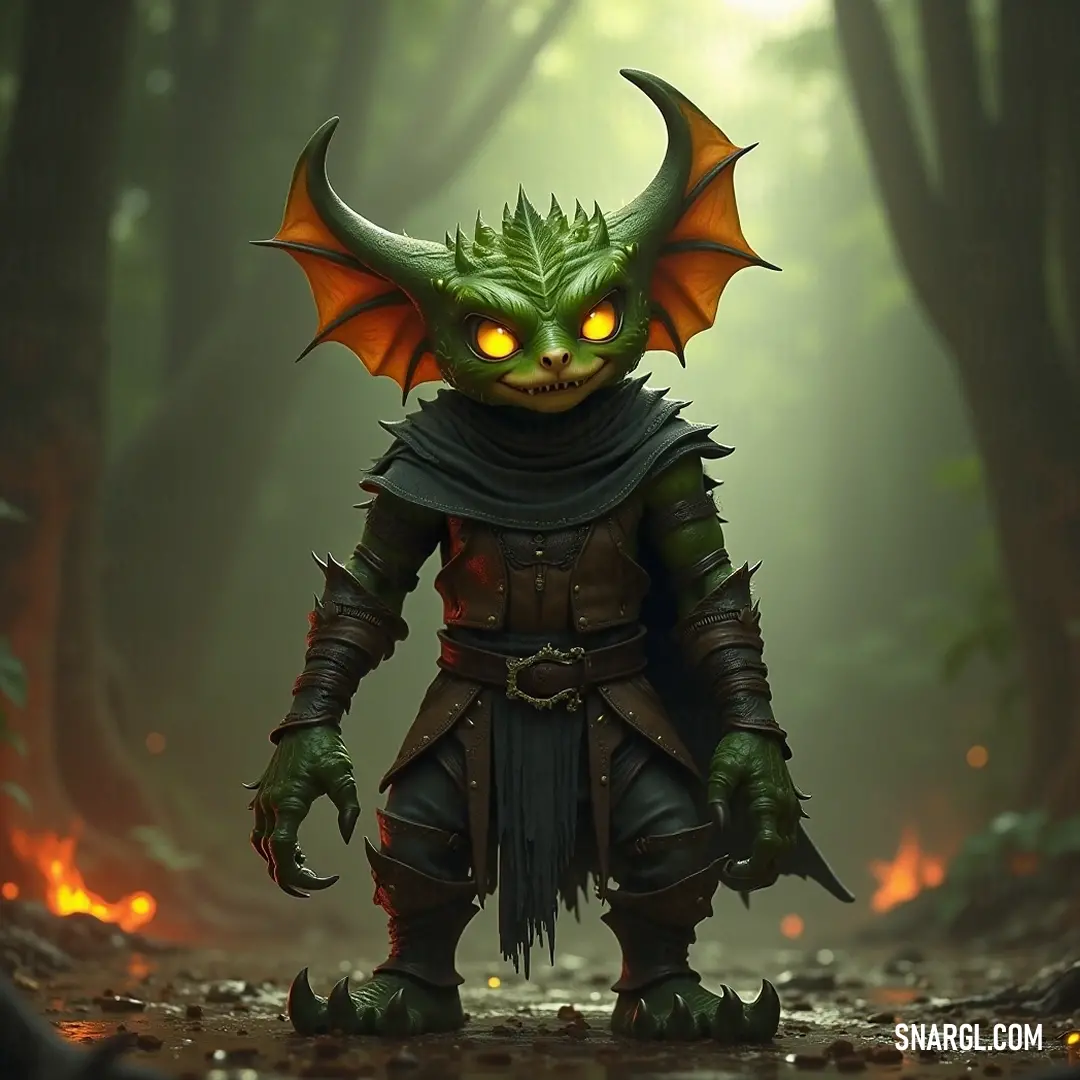 Daring Demon Skittering Through Shadows A skittering creature with a terrifying demon-like visage, crowned with horns, darts through the shadows, emitting an aura of both danger and fascination that captivates any onlooker.