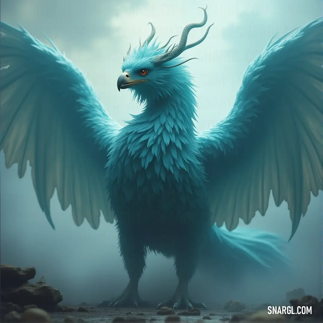 The blue skydancer stands proudly on rocky ground, wings extended in a commanding display of strength and beauty against the rugged backdrop of nature's harsh landscape. A graceful blue skydancer stands tall on a rocky terrain, its large wings spread in a moment of stillness. The cool hues of the skydancer's body blend seamlessly with the rough, jagged landscape, creating a striking contrast between the creature and the e